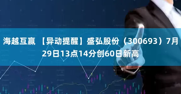 海越互赢 【异动提醒】盛弘股份（300693）7月29日13点14分创60日新高
