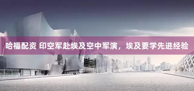 哈福配资 印空军赴埃及空中军演，埃及要学先进经验
